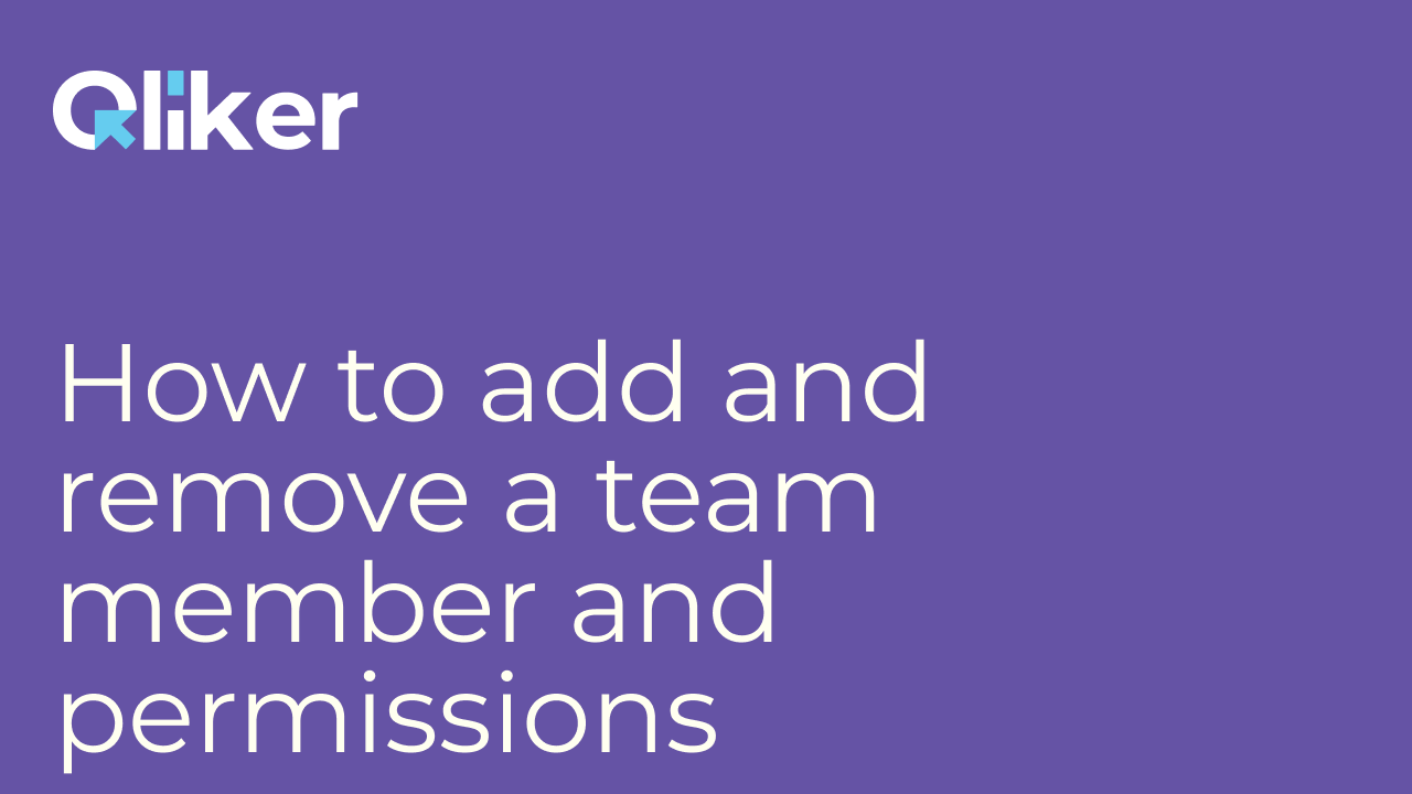 How to add and remove a team member and permissions - Qliker.io ...